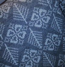 blue coloured fair isle cushion