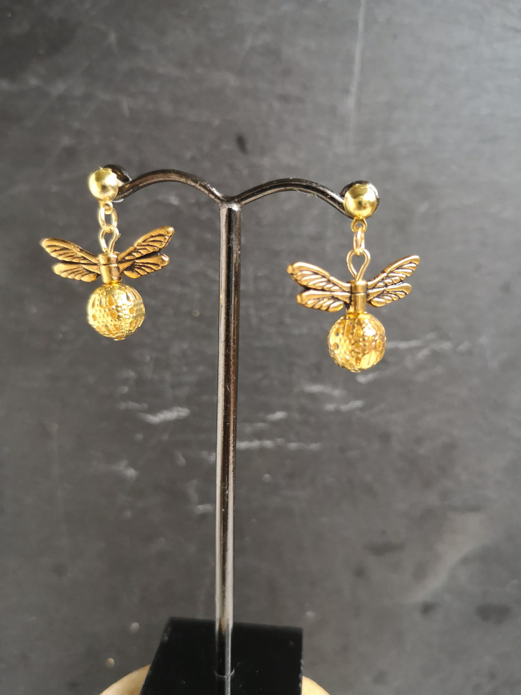 all gold with studs golden snitch earrings