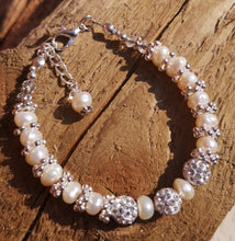pearl & crystal wedding bracelet