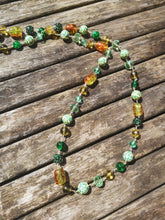 kiwi blossom, handwired necklace