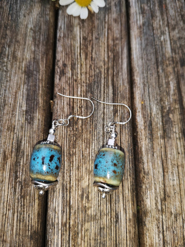 ceramic earrings with 925 silver wires.