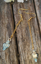 Sea shell enamelled drop earrings