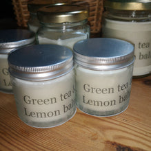 Green Tea & Lemon Balm, soy wax candles &  melts in various sizes.
