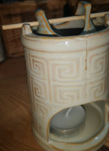 Chinese themed ceramic tower & cauldron, burner, for melts or oils