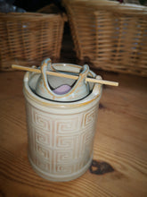Chinese themed ceramic tower & cauldron, burner, for melts or oils