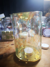 Tall Glass , t light. oil and wax burner, in 3 colours