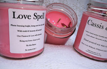 Love Spell, soy wax candle, scented and coloured for candle magic, 190ml.
