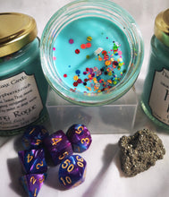Dungeons & Dragons themed candle, add drama to your game play, enhance the fantasy.