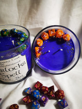 Dungeons & Dragons themed candle. dice embedded as a gift, 600ml 21 oz Warlocks Spell
