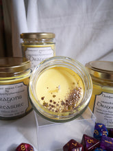 Dungeons & Dragons themed candle, add drama to your game play, enhance the fantasy.