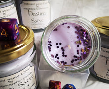 Dungeons & Dragons themed candle, add drama to your game play, enhance the fantasy.