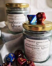 Dungeons & Dragons themed candle, add drama to your game play, enhance the fantasy.