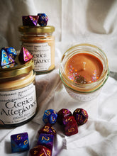 Dungeons & Dragons themed candle, add drama to your game play, enhance the fantasy.