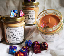 Dungeons & Dragons themed candle, add drama to your game play, enhance the fantasy.