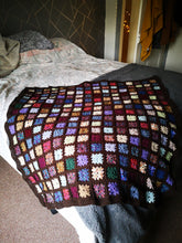 Hand Crochet Lap blanket,  Lapghan, throw in seasonal colours, thick and warm