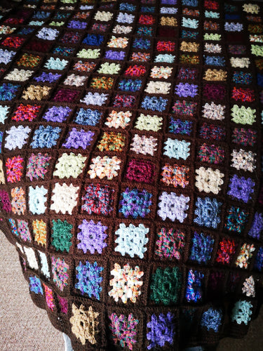 Hand Crochet Lap blanket,  Lapghan, throw in seasonal colours, thick and warm