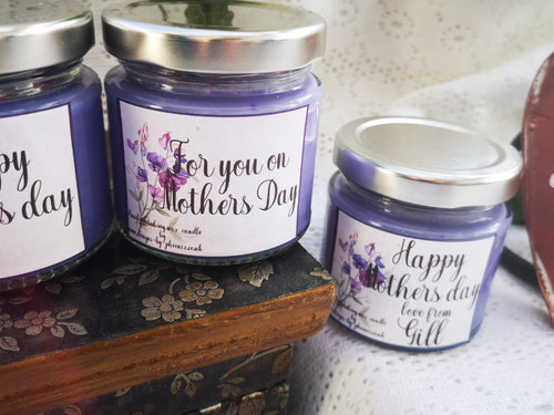 mothers day gift, 125ml scented candle  with label options,