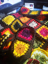Handmade, Crochet blanket to fit double bed in gloriously vibrant autumnal shades