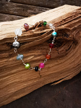 Rainbow sprite, hand wired  colourful oddities bracelet, 7 inches approx