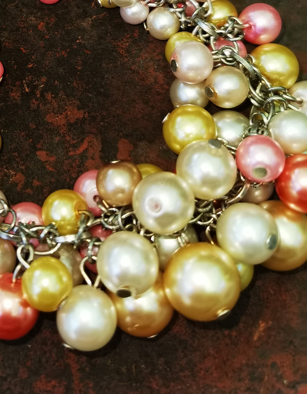 Sherbet Bubbles: cluster charm pearl bracelet, in sherbet colours,