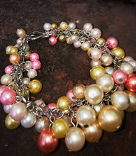 Sherbet Bubbles: cluster charm pearl bracelet, in sherbet colours,