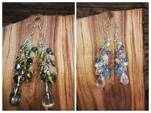 Bellissima Earrings, long drops with gemstones and crystals in a long cascade