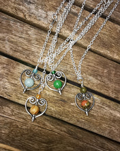 Heart shaped larger Fidget spinner, stress reliever, gem stone necklace, fiddler, fidget necklace,
