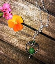 Heart shaped larger Fidget spinner, stress reliever, gem stone necklace, fiddler, fidget necklace,