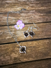 garnet fidget earrings and necklace set