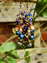 Bellissima Earrings, long drops with gemstones and crystals in a long cascade