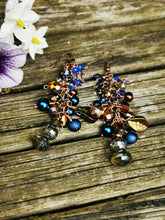 Bellissima Earrings, long drops with gemstones and crystals in a long cascade