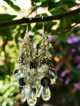 Bellissima Earrings, long drops with gemstones and crystals in a long cascade