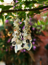 Bellissima Earrings, long drops with gemstones and crystals in a long cascade