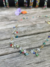 Harlequin hand wired crystal necklace in choice of 4 metals