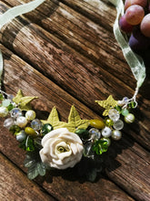 Symphony necklaces: hand wired, necklace with polymer clay roses and flowers
