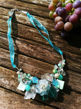 Symphony necklaces: hand wired, necklace with polymer clay roses and flowers