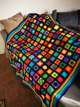 Really Rainbow 🌈 handmade crochet blanket 58 inches Square, Lap blanket, Afghan.