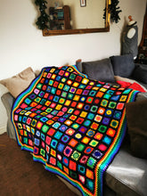 Really Rainbow 🌈 handmade crochet blanket 58 inches Square, Lap blanket, Afghan.