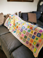 Handmade crochet blanket, Simply Spring, afghan, lap blanket 58 X 58 inches