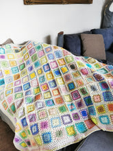 Handmade crochet blanket, Simply Spring, afghan, lap blanket 58 X 58 inches