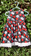 Handmade, Baby dress 100% cotton gothic skull print,  to fit from 6 to 9 months